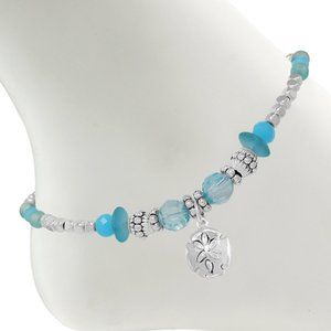 Beaded Sand Dollar Charm Anklet